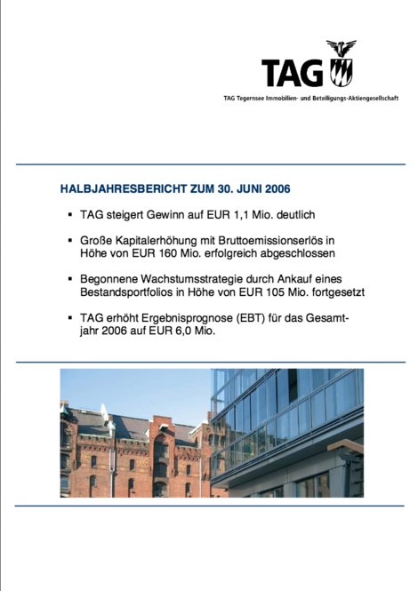 Halbjahresfinanzbericht zum 30. Juni 2006